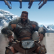 The Jabari throne room scene, with M’Baku on the throne.